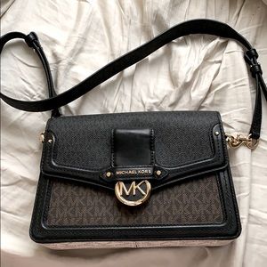 Michael Kors Jessie Medium Two Tone Logo Shoulder
